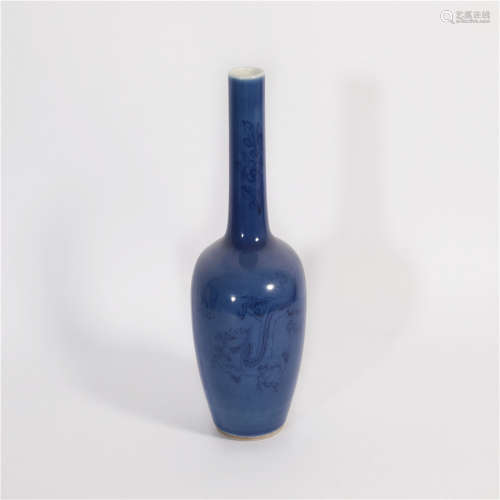A Blue Glazed Vase Qing Dynasty