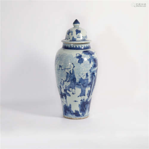 A Blue and White Jar Kangxi Period Qing Dynasty