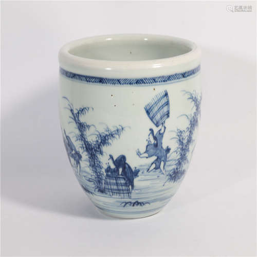 A Blue-and-White Jardiniere Kangxi Period Qing Dynasty