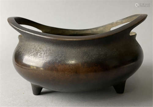 明宣德铜香炉 Chinese Ming Dynasty Xuande bronze incense burner(1426-1435)