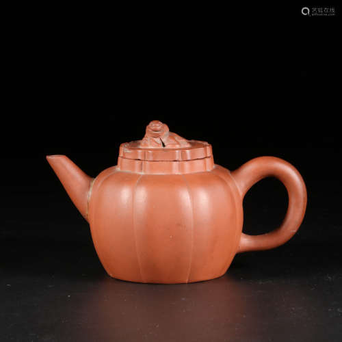 清中期 紫砂狮钮茶壶