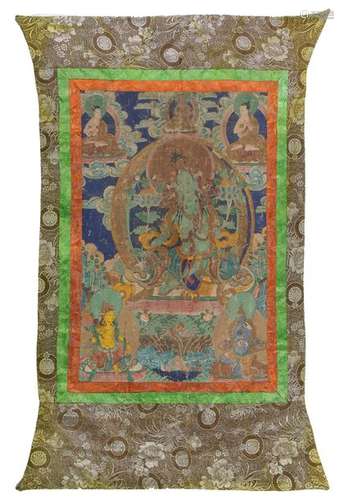 PEINTURE SUR TOILE : THANGKA représentant TARA \nve…