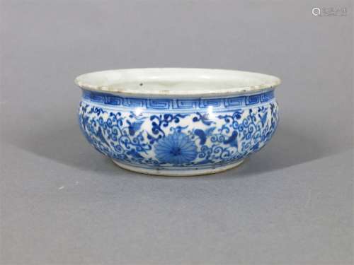 A Chinese Blue and White Porcelain Incense Burner