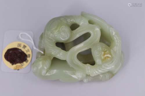 A Chinese Piercing Hetian Jade Ornament