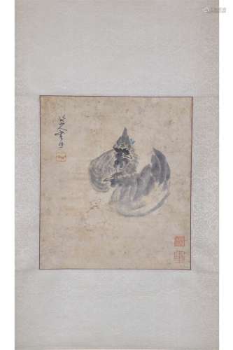 A Chinese chook Painting Scroll, Ba Dashanren Mark