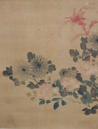 A Chinese Flower and Plants Painting Scroll