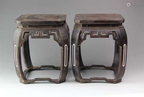A Chinese Rosewood Square Stool