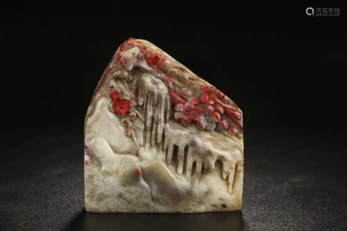 A Chinese Bloodstone Seal