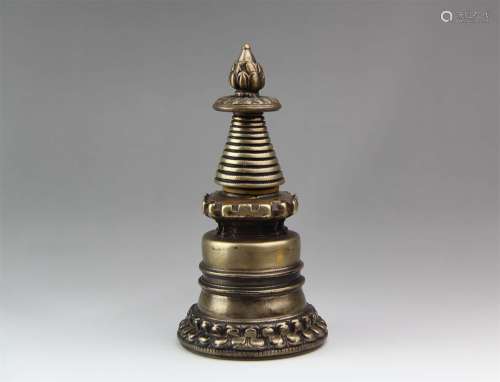 A Chinese Copper Buddhist Dagoba