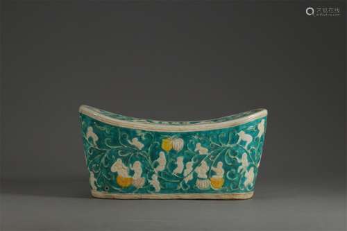 A Chinese Enamel Porcelain Pillow