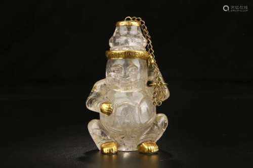 A Chinese Gild Crystal Pot
