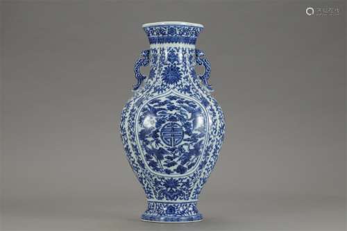 A Chinese Blue and White Porcelain Vase