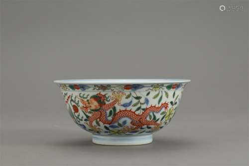 A Chinese Dragon Pattern Porcelain Bowl