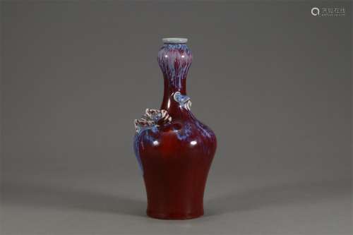 A Chinese Fancy Glaze Dragon Pattern Porcelain Garlic Bottle