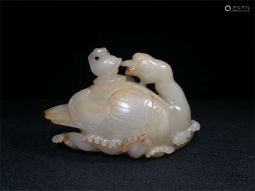 A Chinese Carved Hetian Jade Brush Washer