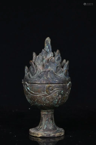 Chinese Bronze Cover Censer