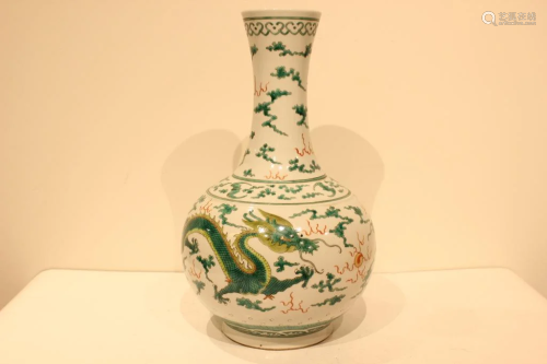 Chinese Famille Rose Porcelain Tianqiu Vase,Mark