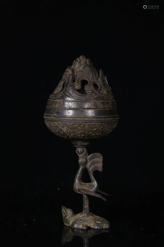 Qing Chinese Bronze Cover Censer