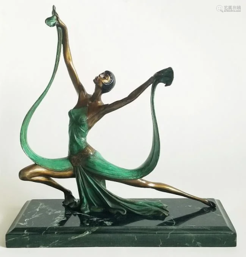 Art Deco Bronze Sculpture Dancer Joseph D…