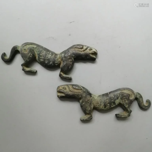 Chinese Bronze Tiger-shaped Tally