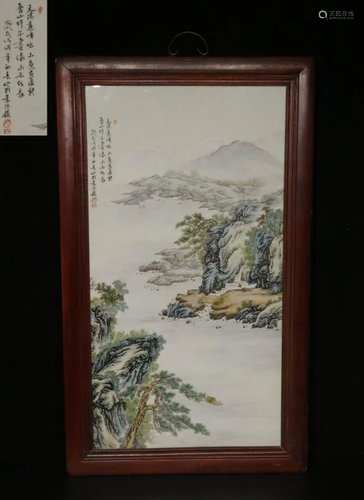 Chinese Famille Rose Porcelain Plaque