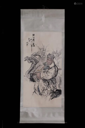 Chinese Ink Color Scroll Painting,Liu Wenxi