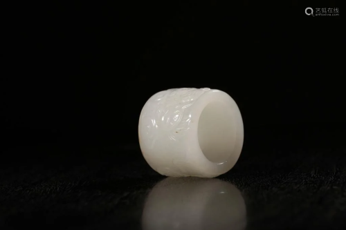 Chinese White Jade Thumb Ring