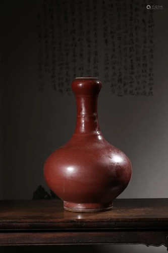 Chinese Red Glazed Porcelain Vase