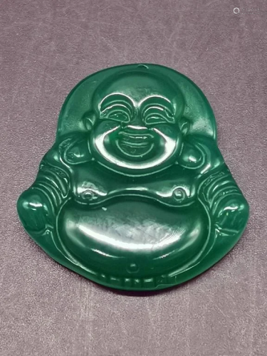 Chinese Green Buddha Pendant