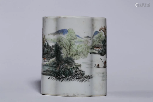 Chinese Famille Rose Porcelain Brushpot