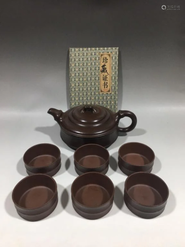 Set of Chinese Yixing Zisha Teapot &Cups