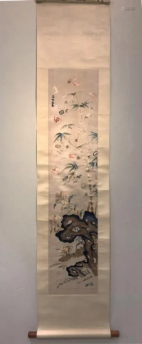 Chinese Scroll Silk Painting