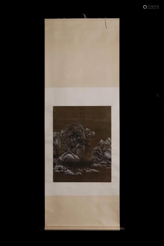 Chinese Ink Color Landscape Scroll Silk Paint…