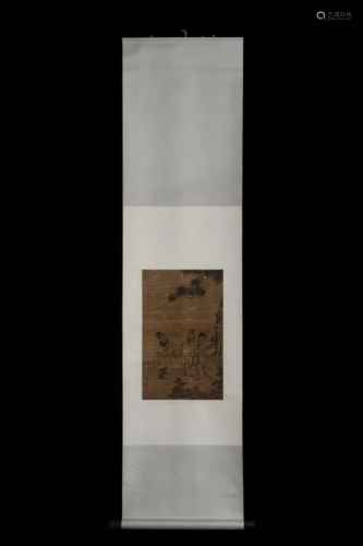 Chinese Ink Color Scroll Silk Painting