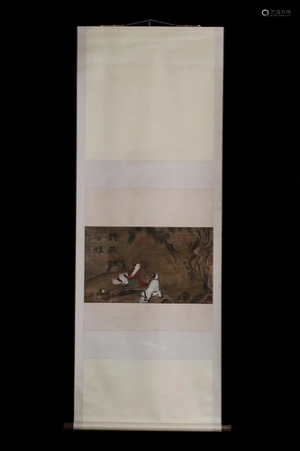 Chinese Ink Color Scroll Silk Painting