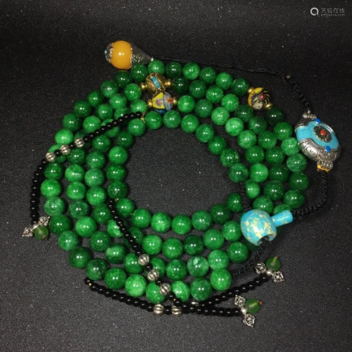 Chinese Green Beads Necklace