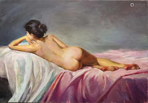 Oil on Canvas, Nude Girl