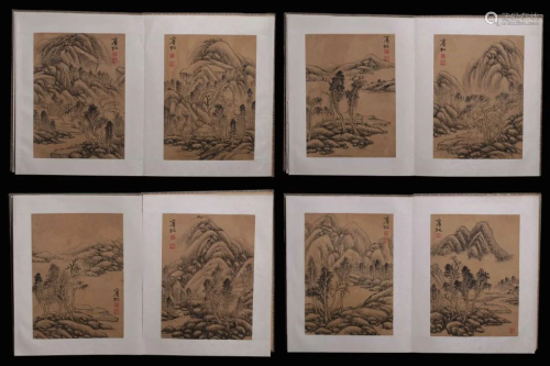 Chinese Landscape Painting Album, Huang Bin…