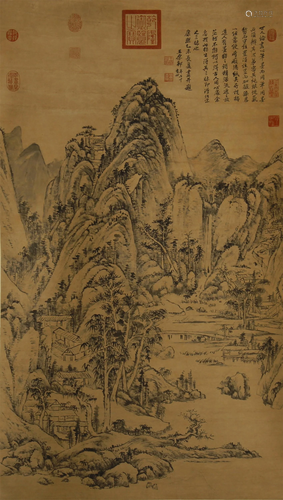 CHINESE PAINTING OF CALLIGRAPHY & FIGU…