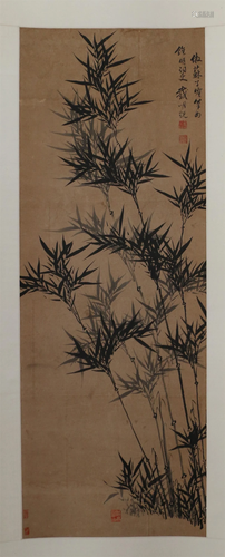 CHINESE HANGING SCROLL INK PAINTING O…