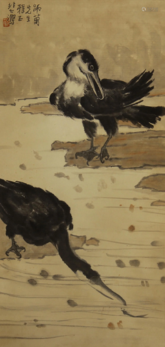 CHINESE PAINTING OF WILDGOOSE PLAYING