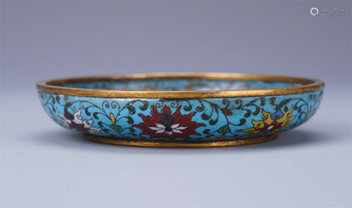 CHINESE CLOISONNE FLOWER DISH