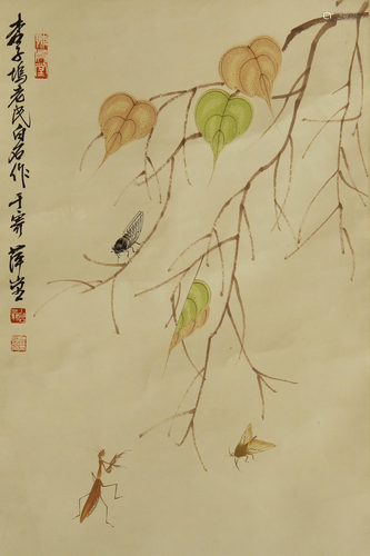 CHINESE PAINTING OF INSECTS BY QI BAISHI