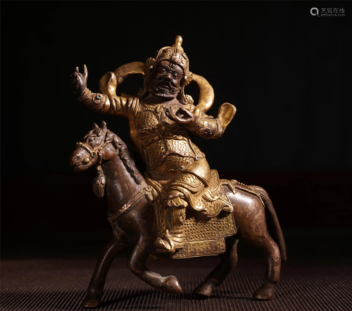 CHINESE GILT BRONZE FIGURE OF EIGH…