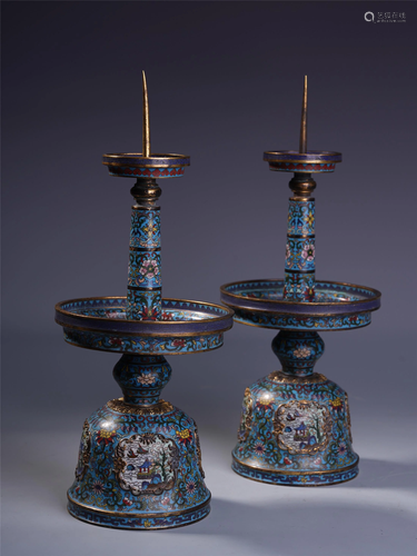 A PAIR OF CHINESE CLOISONNE FLOWER CA…