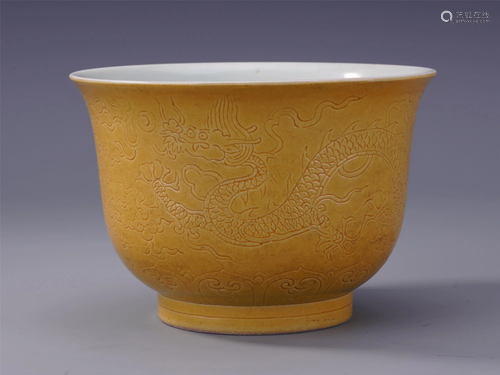 CHINESE PORCELAIN YELLOW GLA…