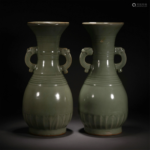 CHINESE ANCIENT PORCELAIN DOUBLE BEA…