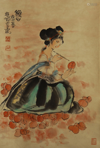 CHINESE INK AND COLOR PAINTING OF BEA…