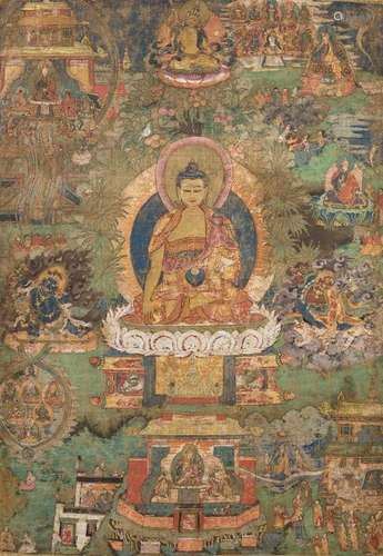 Thangka mit Darstellung des Padmasambhava