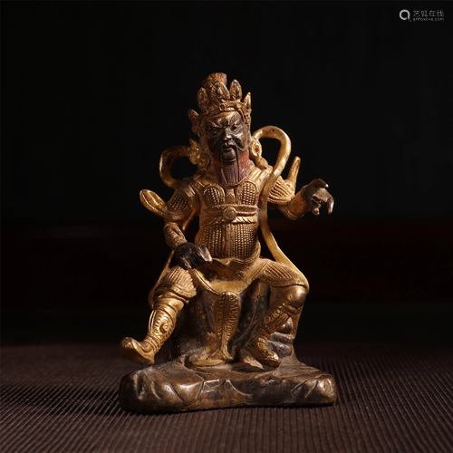 CHINESE GILT BRONZE CARVED STAND …